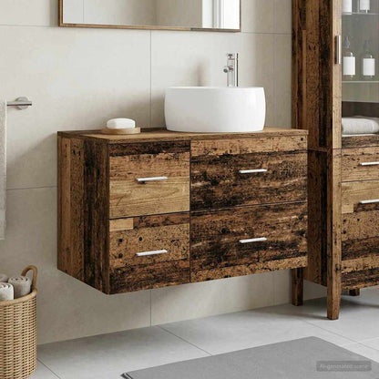 vidaXL Bathroom Furniture Set 2 pcs Old Wood Engineered Wood
