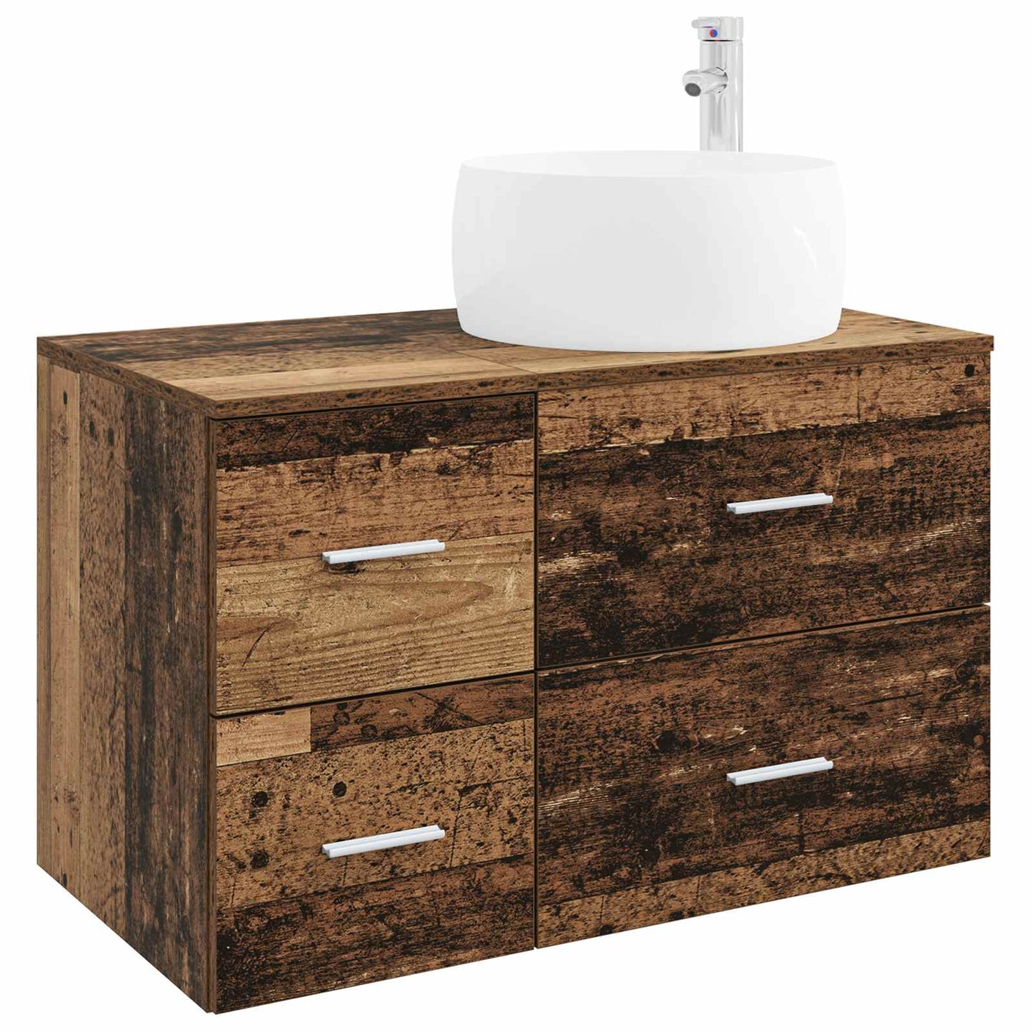 vidaXL Bathroom Furniture Set 2 pcs Old Wood Engineered Wood