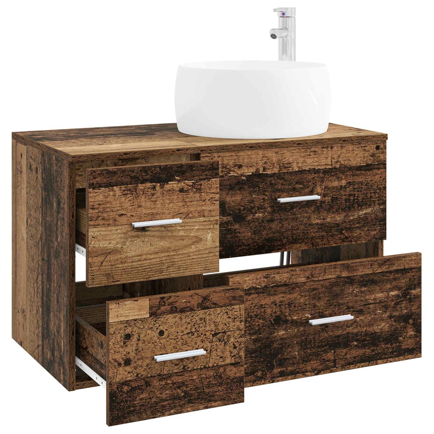 vidaXL Bathroom Furniture Set 2 pcs Old Wood Engineered Wood