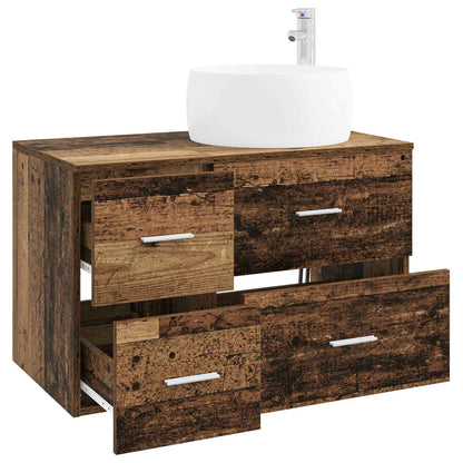 vidaXL Bathroom Furniture Set 2 pcs Old Wood Engineered Wood