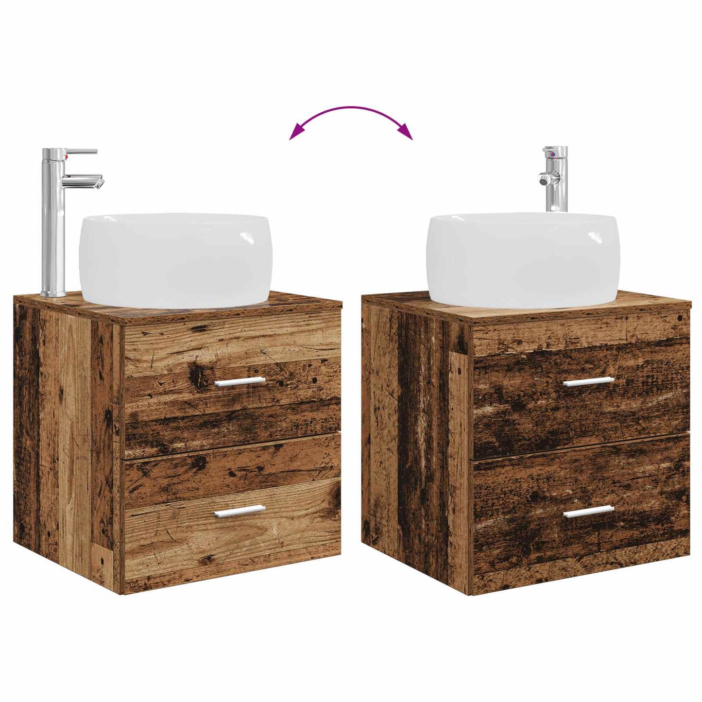 vidaXL Bathroom Furniture Set 2 pcs Old Wood Engineered Wood