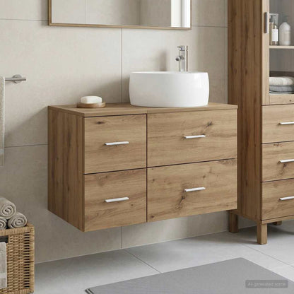vidaXL Bathroom Furniture Set 2 pcs Artisan Oak Engineered Wood