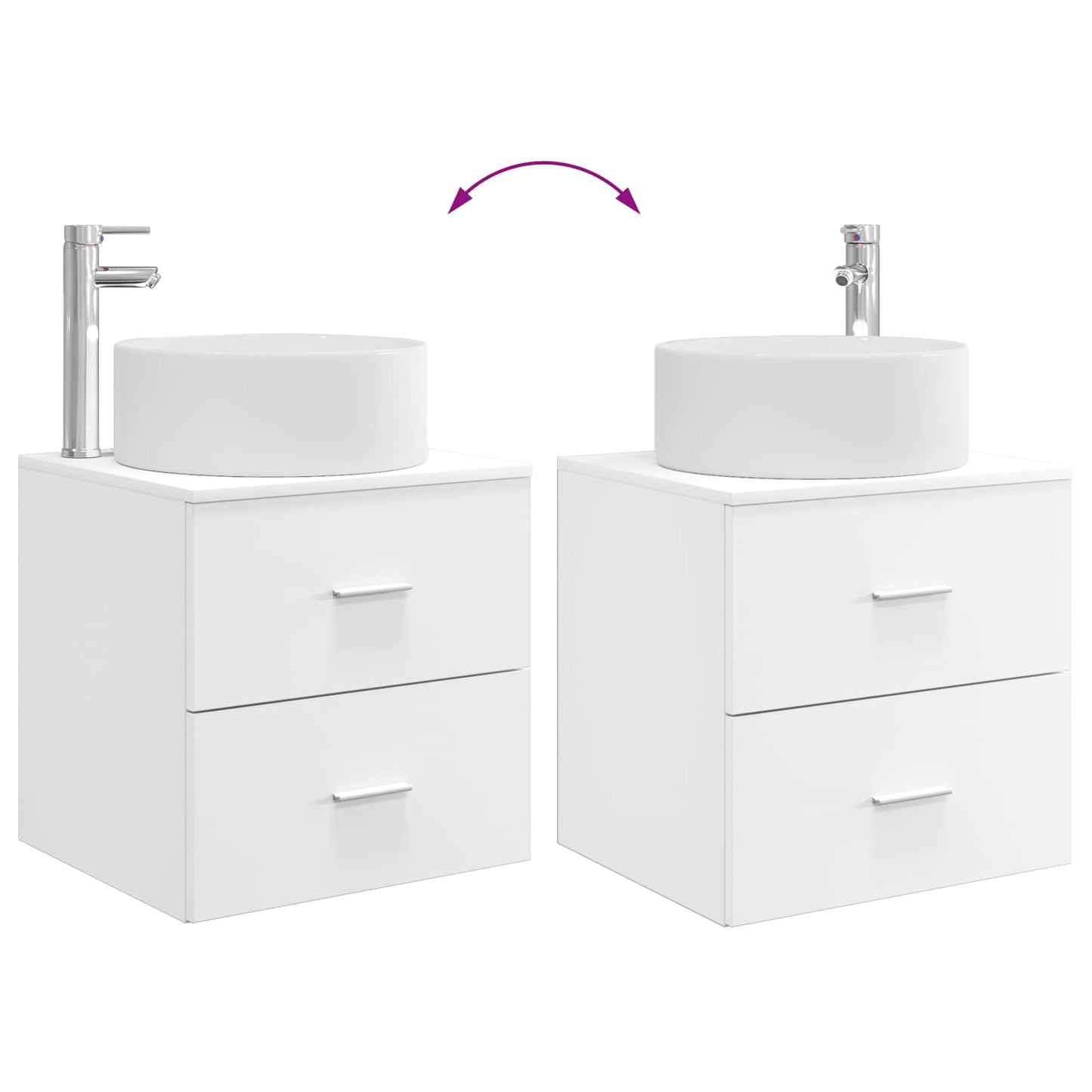vidaXL Bathroom Furniture Set 2 pcs White Engineered Wood