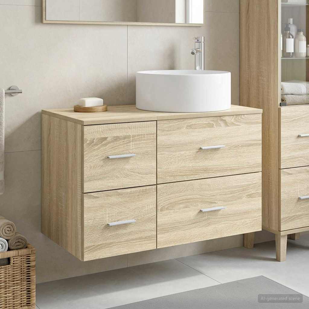 vidaXL Bathroom Furniture Set 2 pcs Sonoma Oak Engineered Wood
