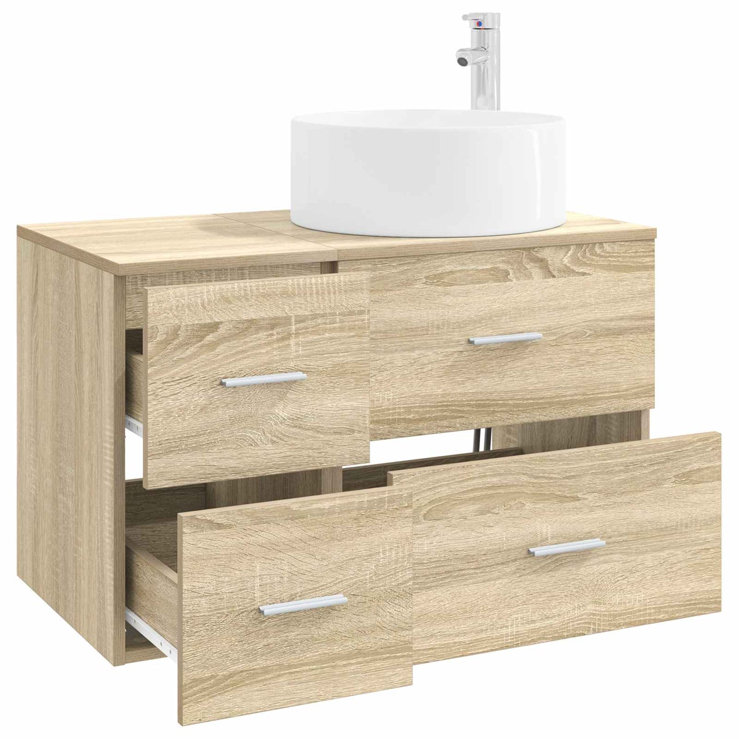 vidaXL Bathroom Furniture Set 2 pcs Sonoma Oak Engineered Wood
