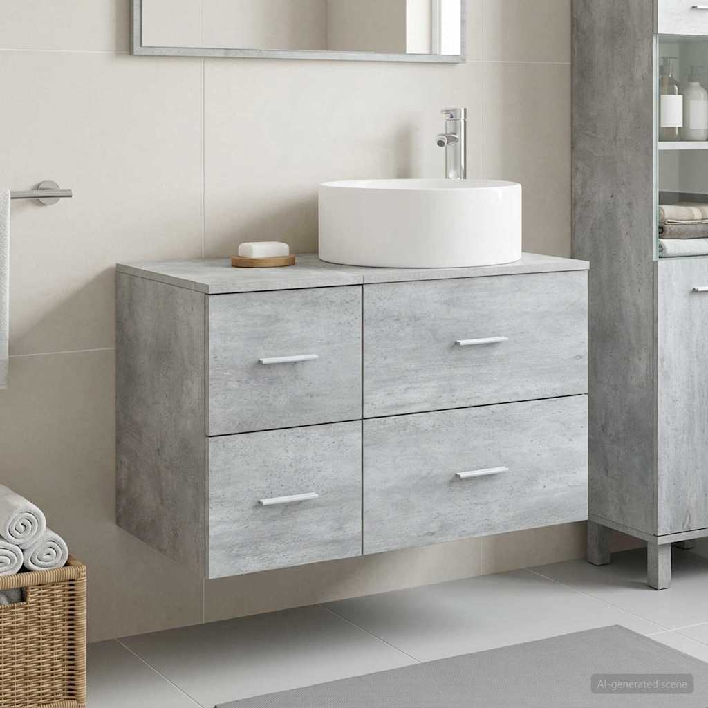 vidaXL Bathroom Furniture Set 2 pcs Concrete Grey Engineered Wood
