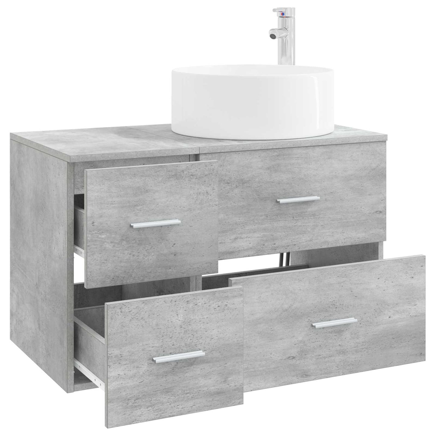 vidaXL Bathroom Furniture Set 2 pcs Concrete Grey Engineered Wood