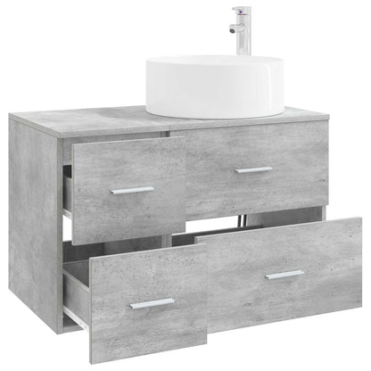 vidaXL Bathroom Furniture Set 2 pcs Concrete Grey Engineered Wood