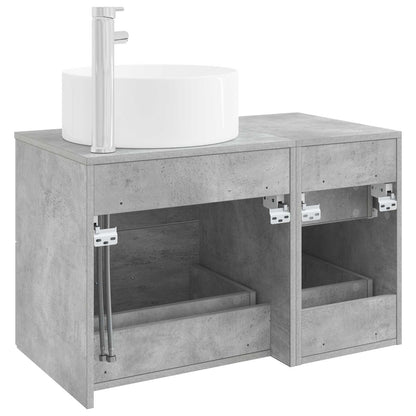 vidaXL Bathroom Furniture Set 2 pcs Concrete Grey Engineered Wood