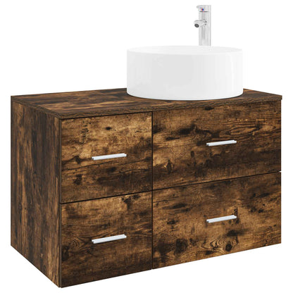 vidaXL Bathroom Furniture Set 2 pcs Smoked Oak Engineered Wood