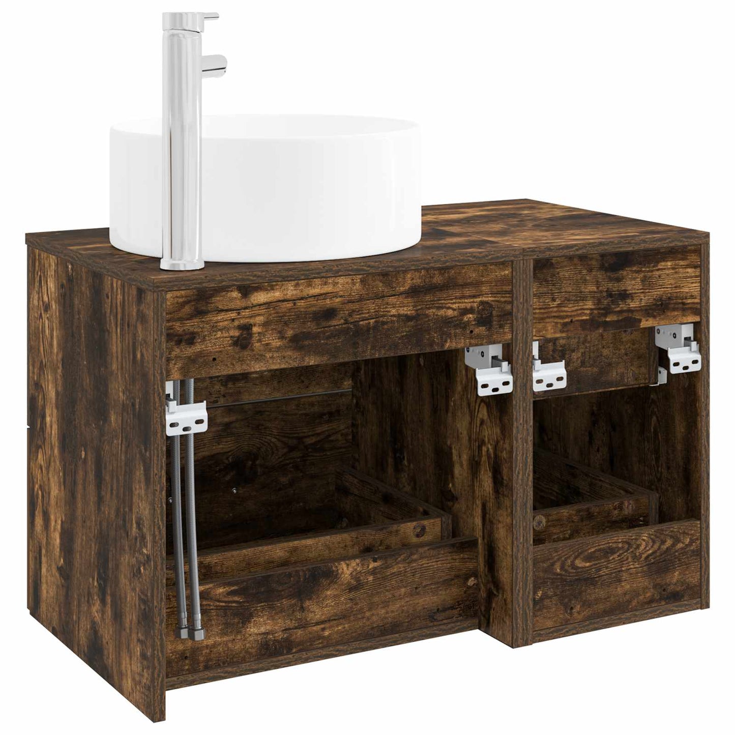 vidaXL Bathroom Furniture Set 2 pcs Smoked Oak Engineered Wood
