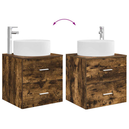 vidaXL Bathroom Furniture Set 2 pcs Smoked Oak Engineered Wood