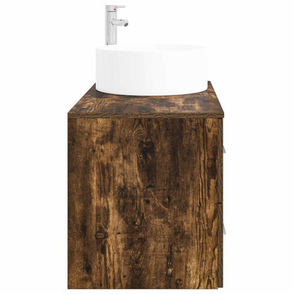 vidaXL Bathroom Furniture Set 2 pcs Smoked Oak Engineered Wood
