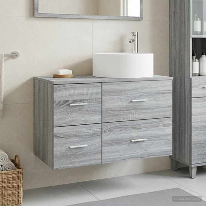 vidaXL Bathroom Furniture Set 2 pcs Grey Sonoma Engineered Wood