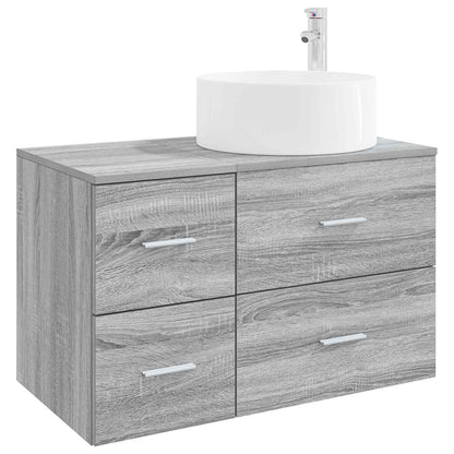 vidaXL Bathroom Furniture Set 2 pcs Grey Sonoma Engineered Wood