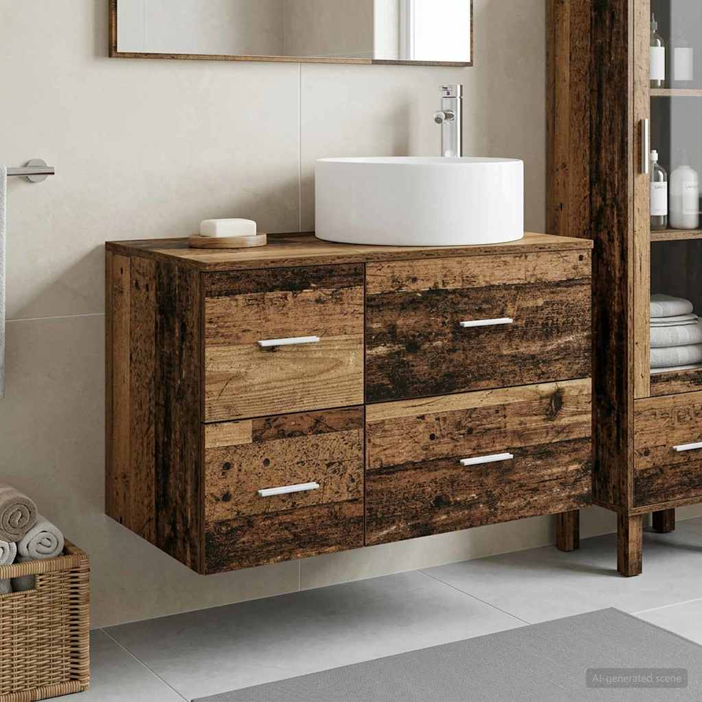 vidaXL Bathroom Furniture Set 2 pcs Old Wood Engineered Wood