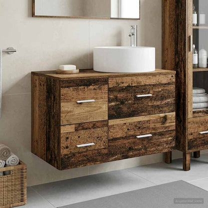 vidaXL Bathroom Furniture Set 2 pcs Old Wood Engineered Wood
