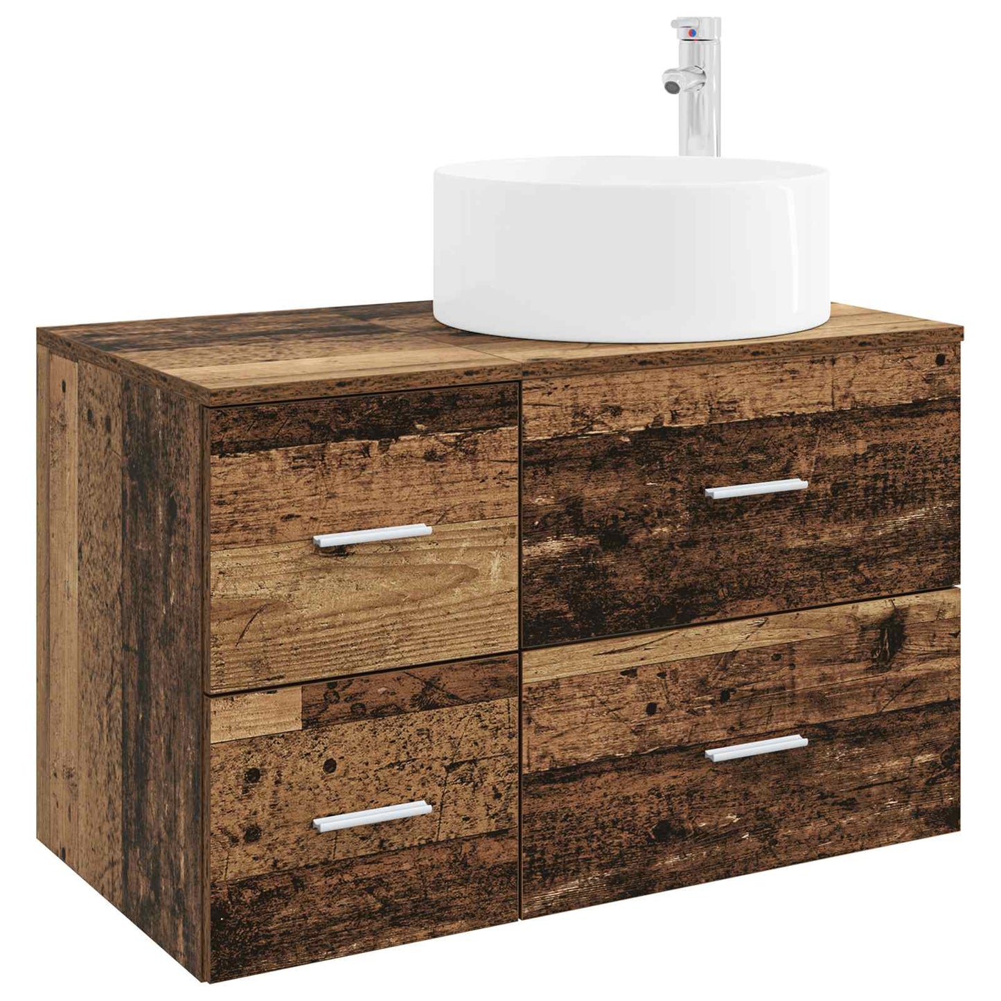 vidaXL Bathroom Furniture Set 2 pcs Old Wood Engineered Wood