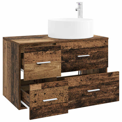 vidaXL Bathroom Furniture Set 2 pcs Old Wood Engineered Wood
