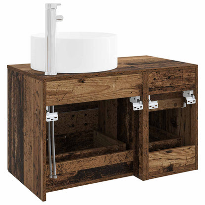 vidaXL Bathroom Furniture Set 2 pcs Old Wood Engineered Wood