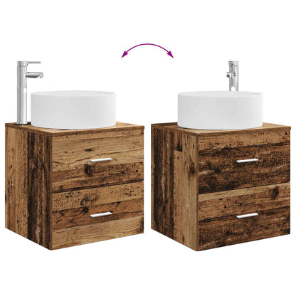 vidaXL Bathroom Furniture Set 2 pcs Old Wood Engineered Wood