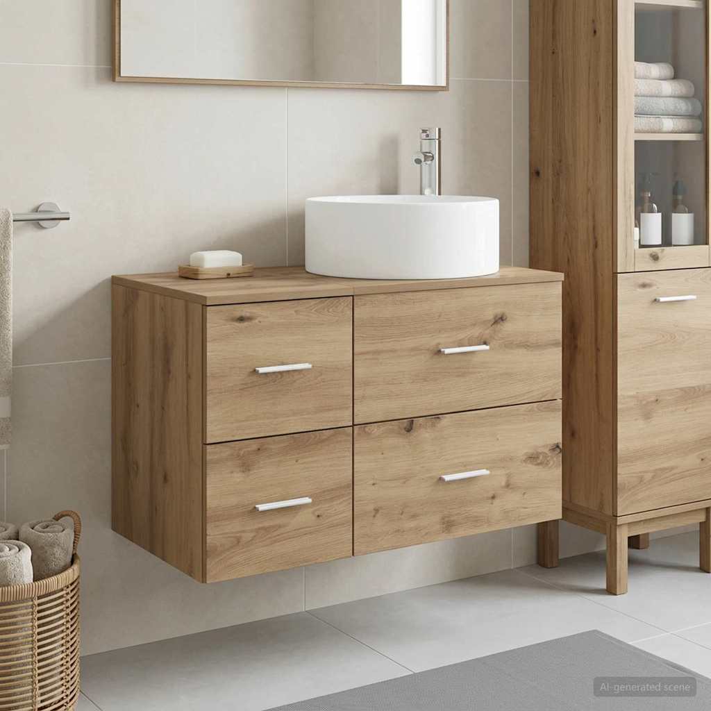 vidaXL Bathroom Furniture Set 2 pcs Artisan Oak Engineered Wood
