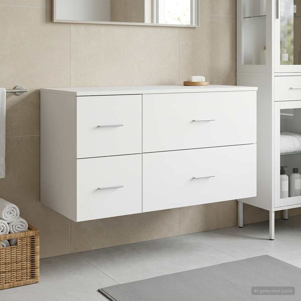 vidaXL Bathroom Furniture Set 2 pcs White Engineered Wood