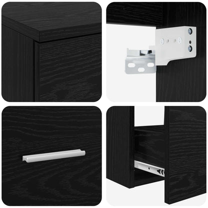 vidaXL Bathroom Furniture Set 2 pcs Black Oak Engineered Wood