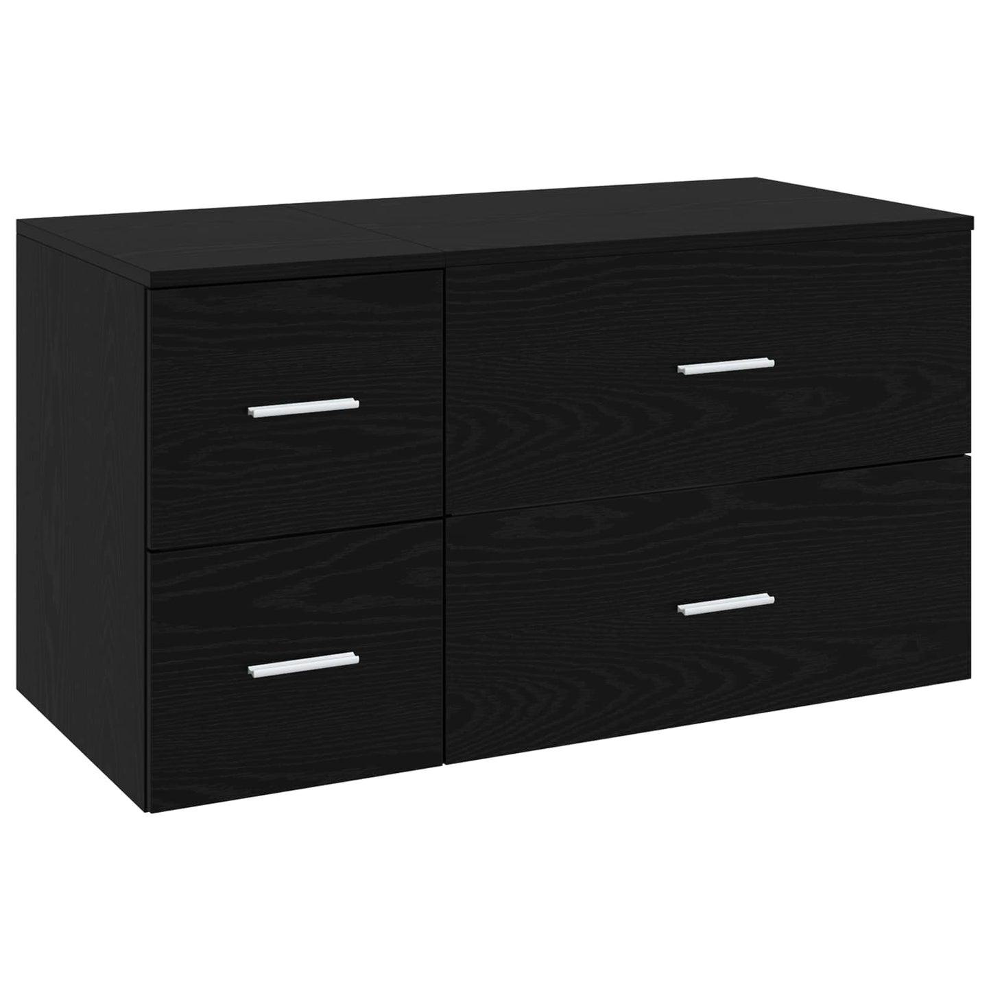 vidaXL Bathroom Furniture Set 2 pcs Black Oak Engineered Wood