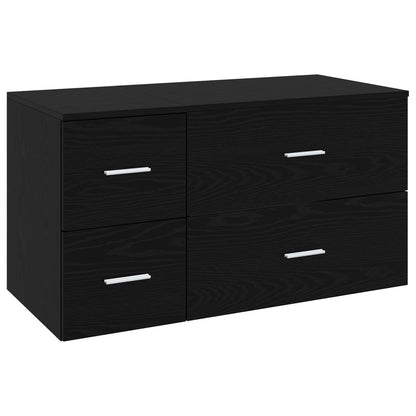 vidaXL Bathroom Furniture Set 2 pcs Black Oak Engineered Wood