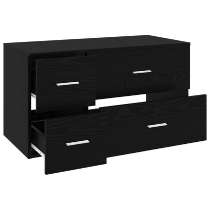 vidaXL Bathroom Furniture Set 2 pcs Black Oak Engineered Wood