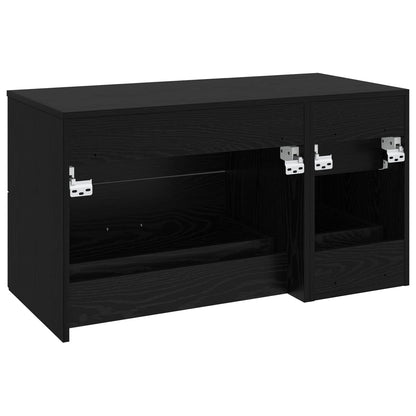 vidaXL Bathroom Furniture Set 2 pcs Black Oak Engineered Wood