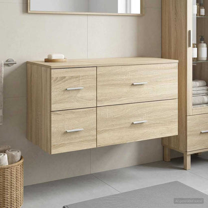 vidaXL Bathroom Furniture Set 2 pcs Sonoma Oak Engineered Wood