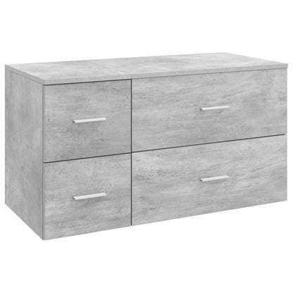 vidaXL Bathroom Furniture Set 2 pcs Concrete Grey Engineered Wood