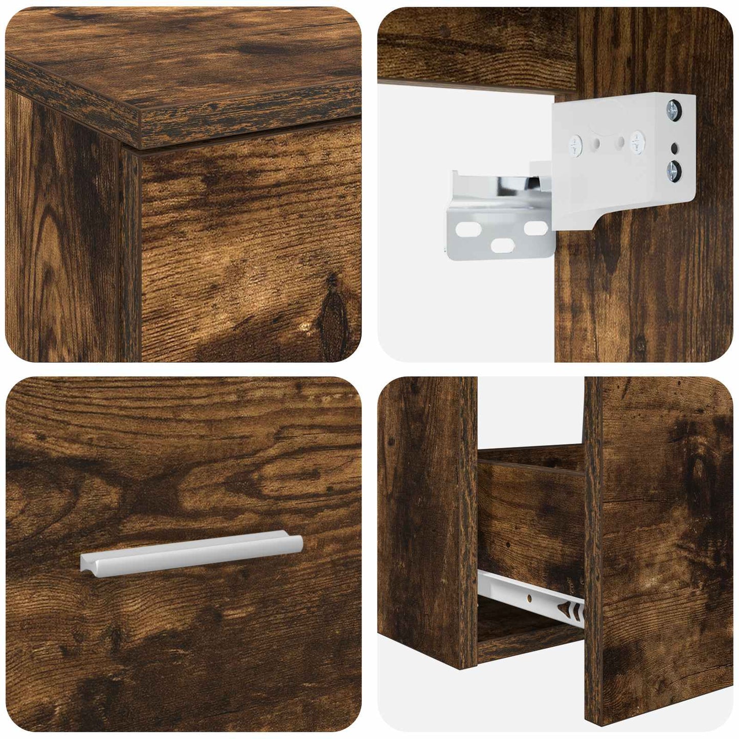 vidaXL Bathroom Furniture Set 2 pcs Smoked Oak Engineered Wood