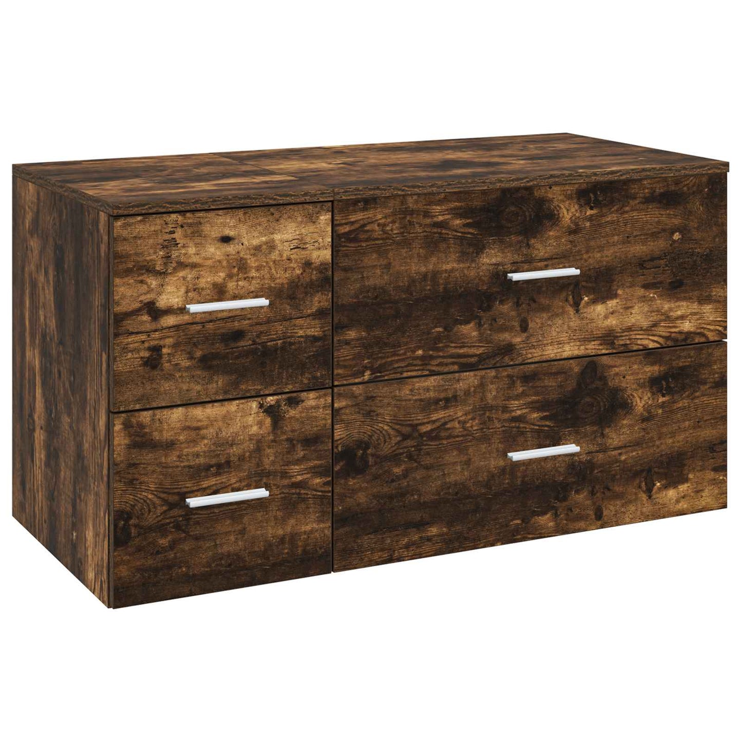 vidaXL Bathroom Furniture Set 2 pcs Smoked Oak Engineered Wood