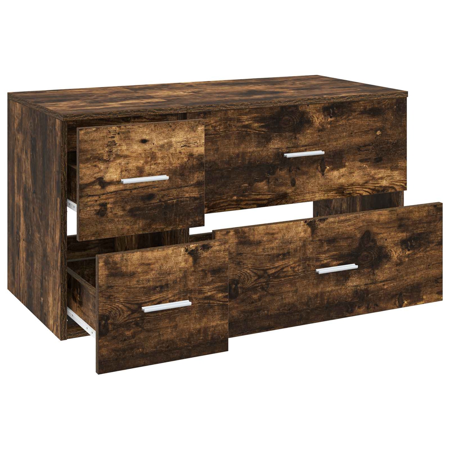 vidaXL Bathroom Furniture Set 2 pcs Smoked Oak Engineered Wood