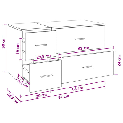 vidaXL Bathroom Furniture Set 2 pcs Smoked Oak Engineered Wood