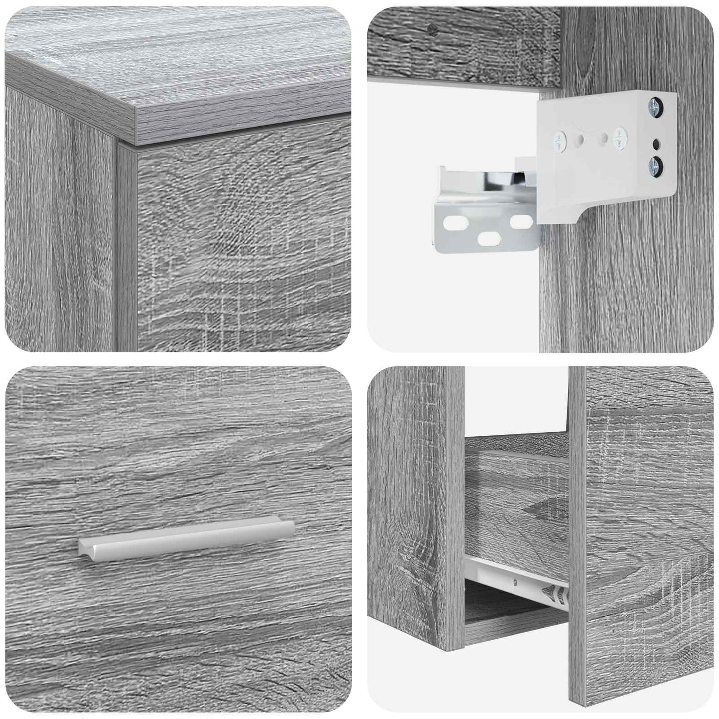 vidaXL Bathroom Furniture Set 2 pcs Grey Sonoma Engineered Wood