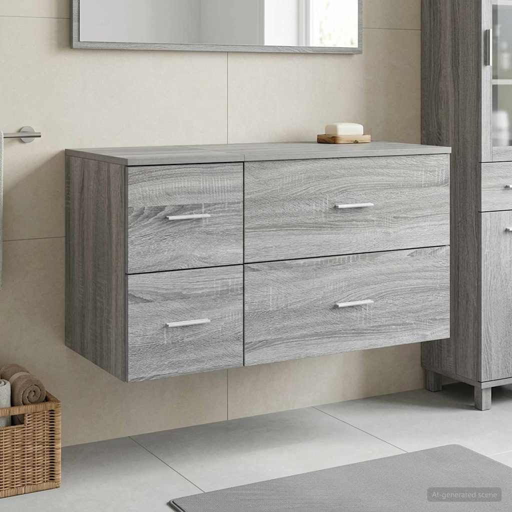 vidaXL Bathroom Furniture Set 2 pcs Grey Sonoma Engineered Wood
