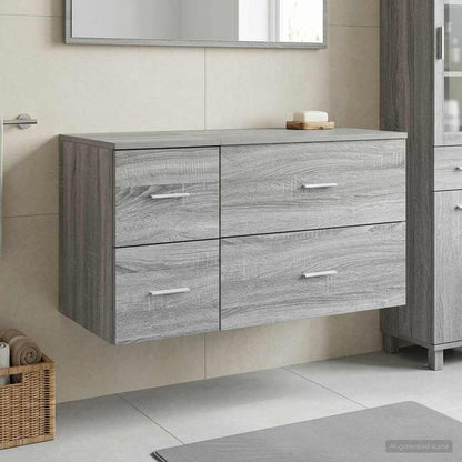 vidaXL Bathroom Furniture Set 2 pcs Grey Sonoma Engineered Wood