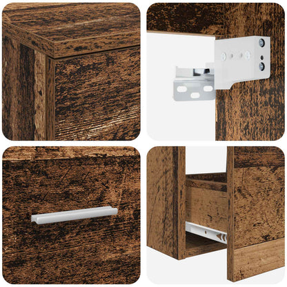 vidaXL Bathroom Furniture Set 2 pcs Old Wood Engineered Wood