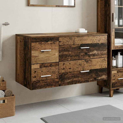 vidaXL Bathroom Furniture Set 2 pcs Old Wood Engineered Wood