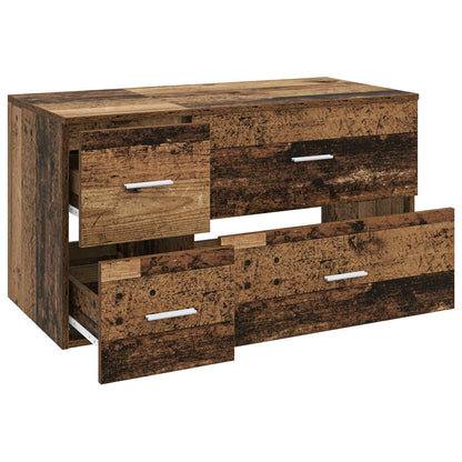 vidaXL Bathroom Furniture Set 2 pcs Old Wood Engineered Wood