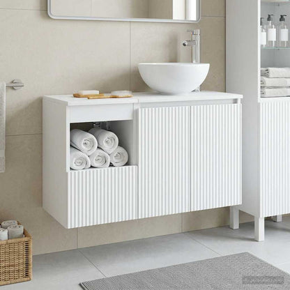vidaXL Bathroom Furniture Set 2 pcs White Engineered Wood