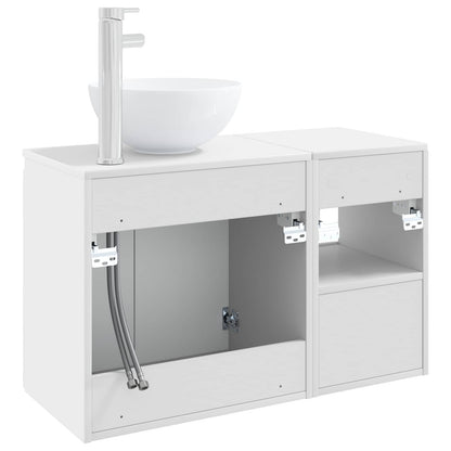 vidaXL Bathroom Furniture Set 2 pcs White Engineered Wood