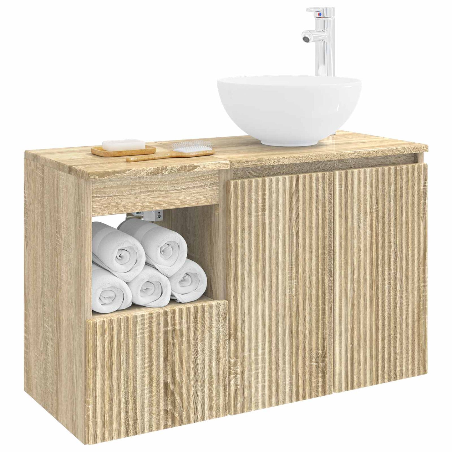 vidaXL Bathroom Furniture Set 2 pcs Sonoma Oak Engineered Wood