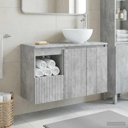 vidaXL Bathroom Furniture Set 2 pcs Concrete Grey Engineered Wood