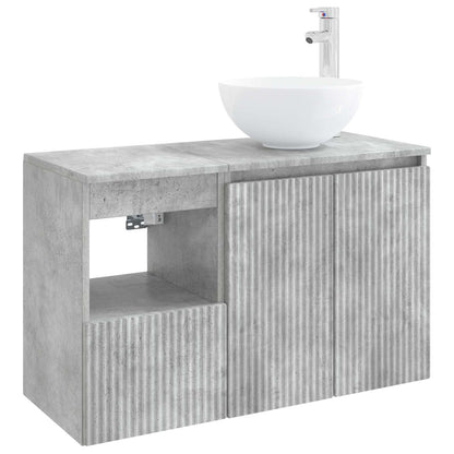 vidaXL Bathroom Furniture Set 2 pcs Concrete Grey Engineered Wood