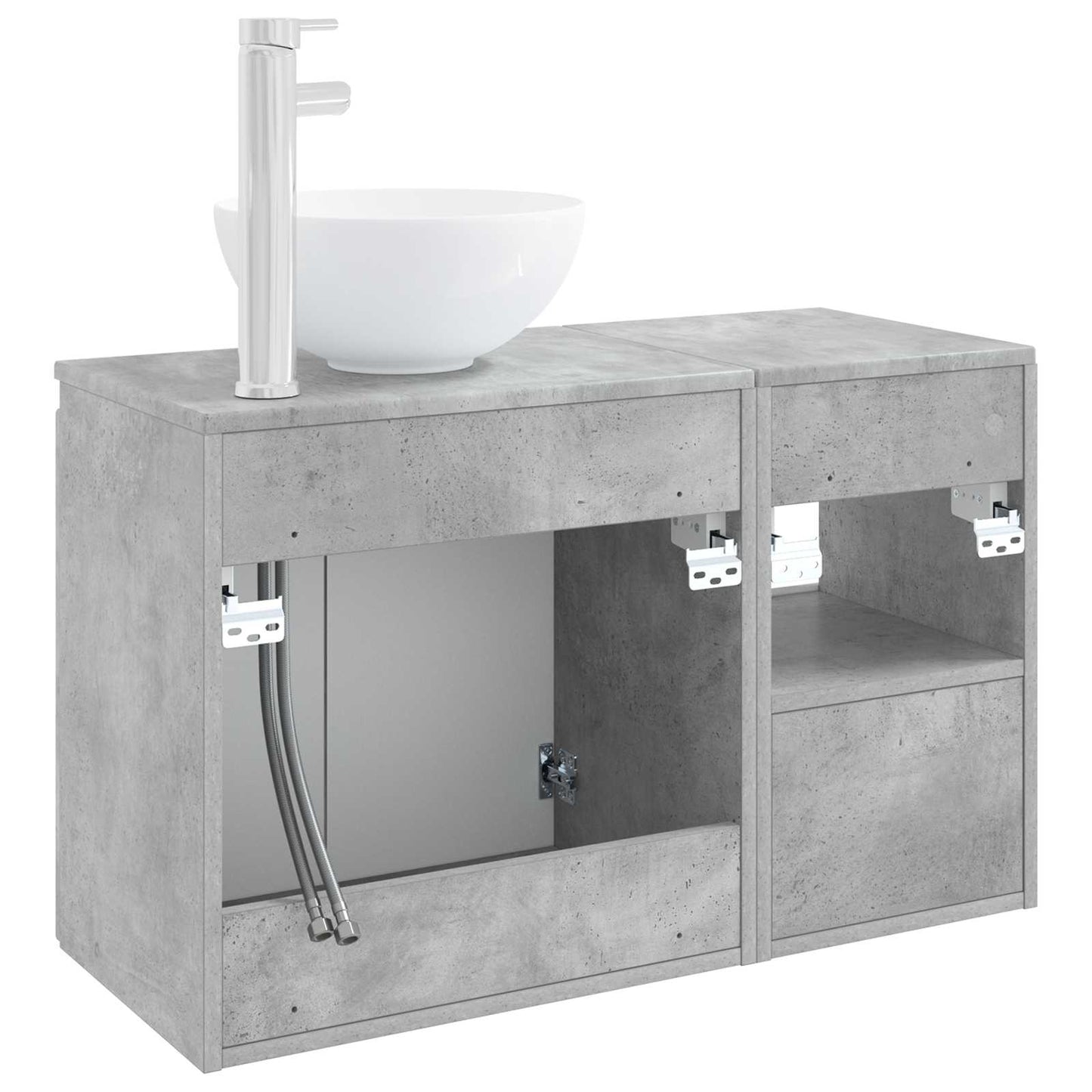 vidaXL Bathroom Furniture Set 2 pcs Concrete Grey Engineered Wood